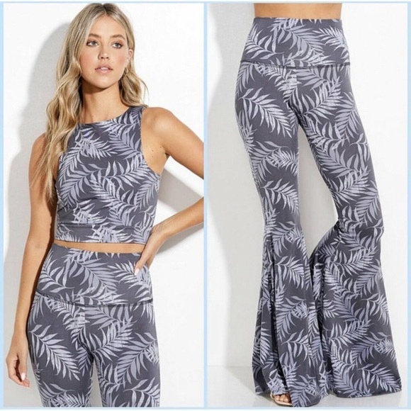 Charcoal Gray Bell Bottom 2 Piece Set- sku-8023 - Picture 2 of 5